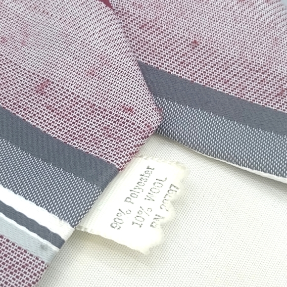 Michelle Wool Blend Slubbed Regimental Striped Tie Vintage - Picture 6 of 10